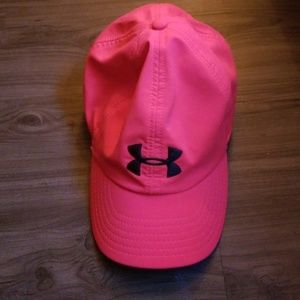 bright pink Under Armour hat
